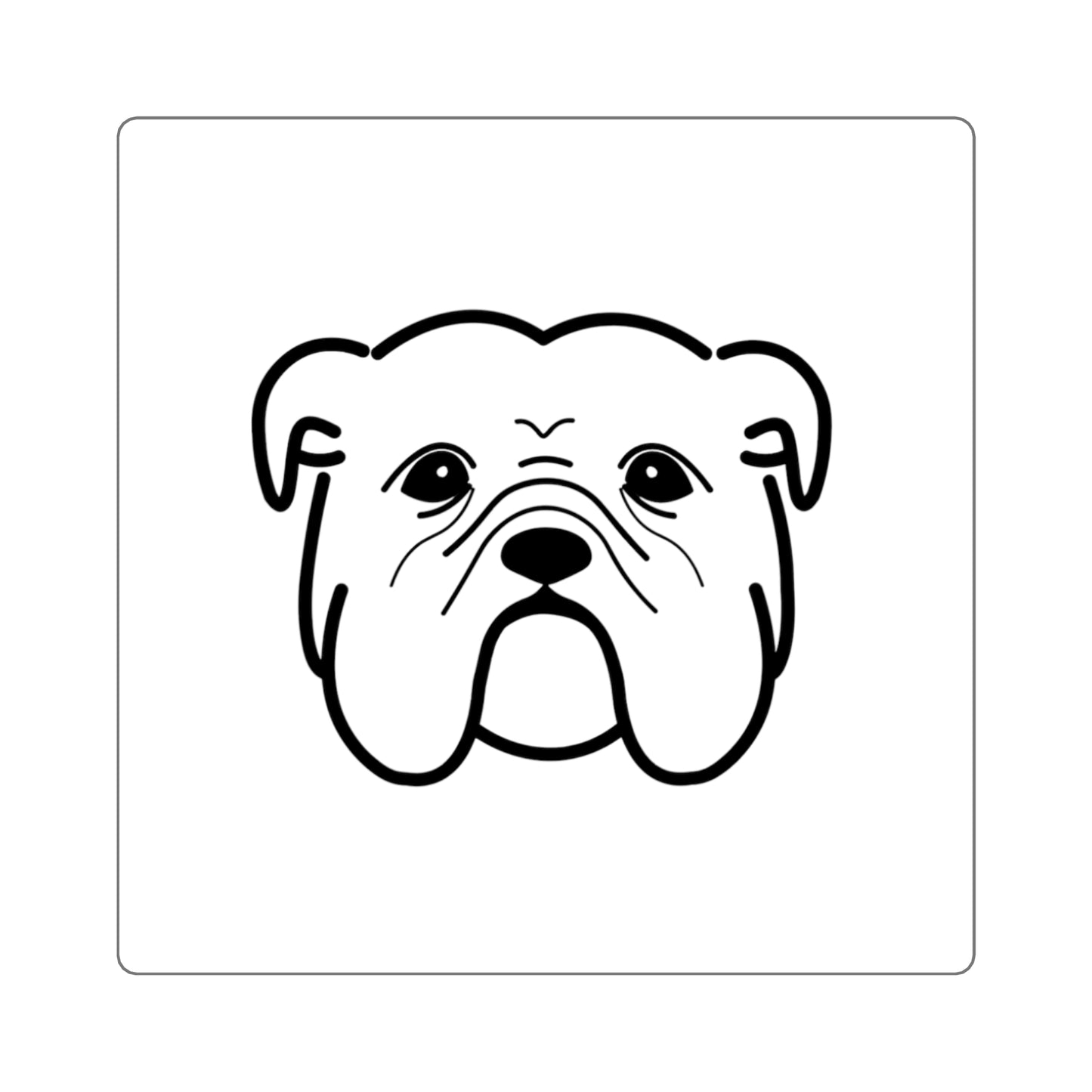 Bulldog Square Stickers