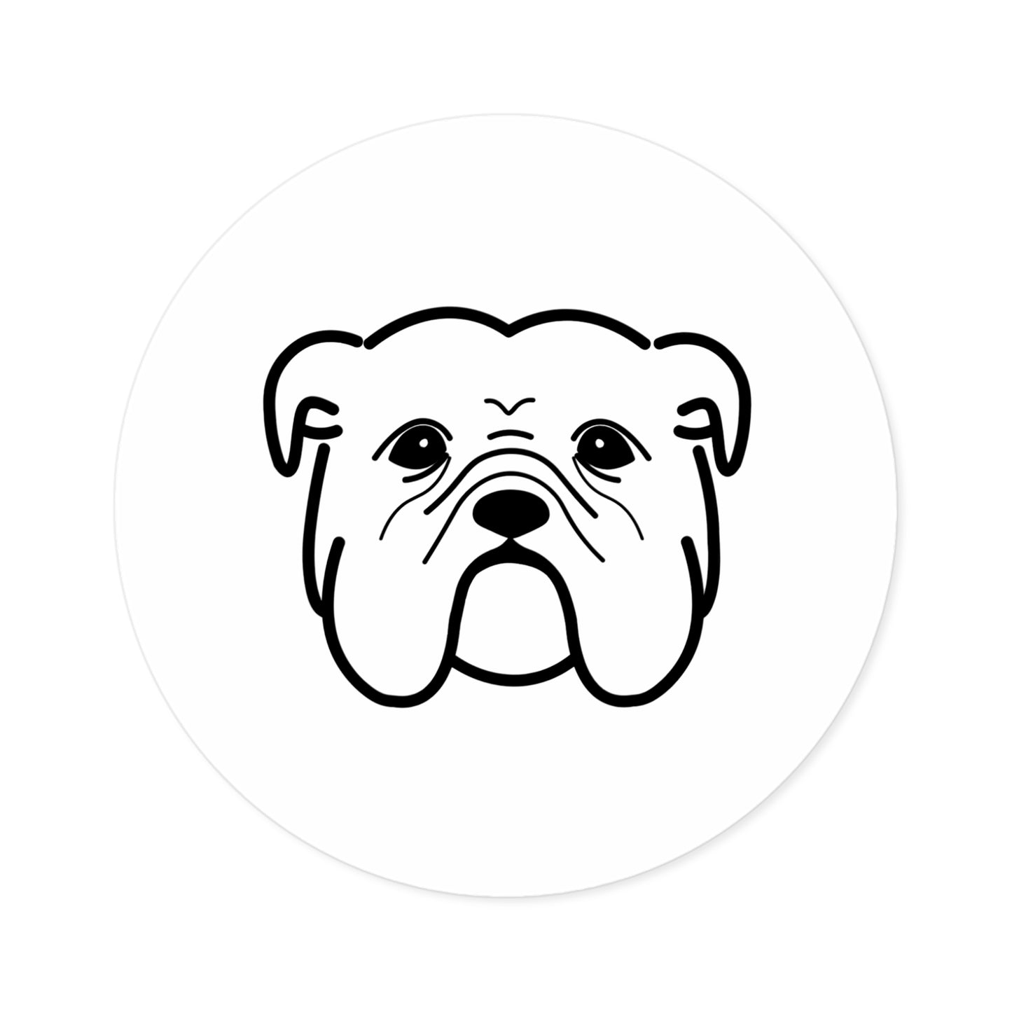 Bulldog Round Stickers, Indoor\Outdoor