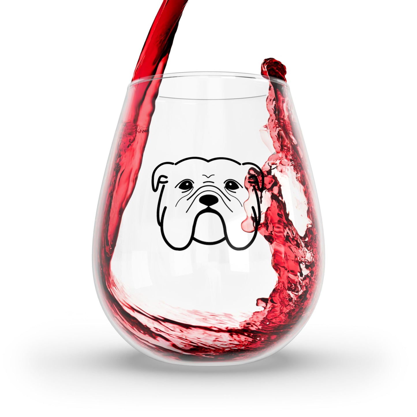 English Bulldog Stemless Wine Glass 11.75oz