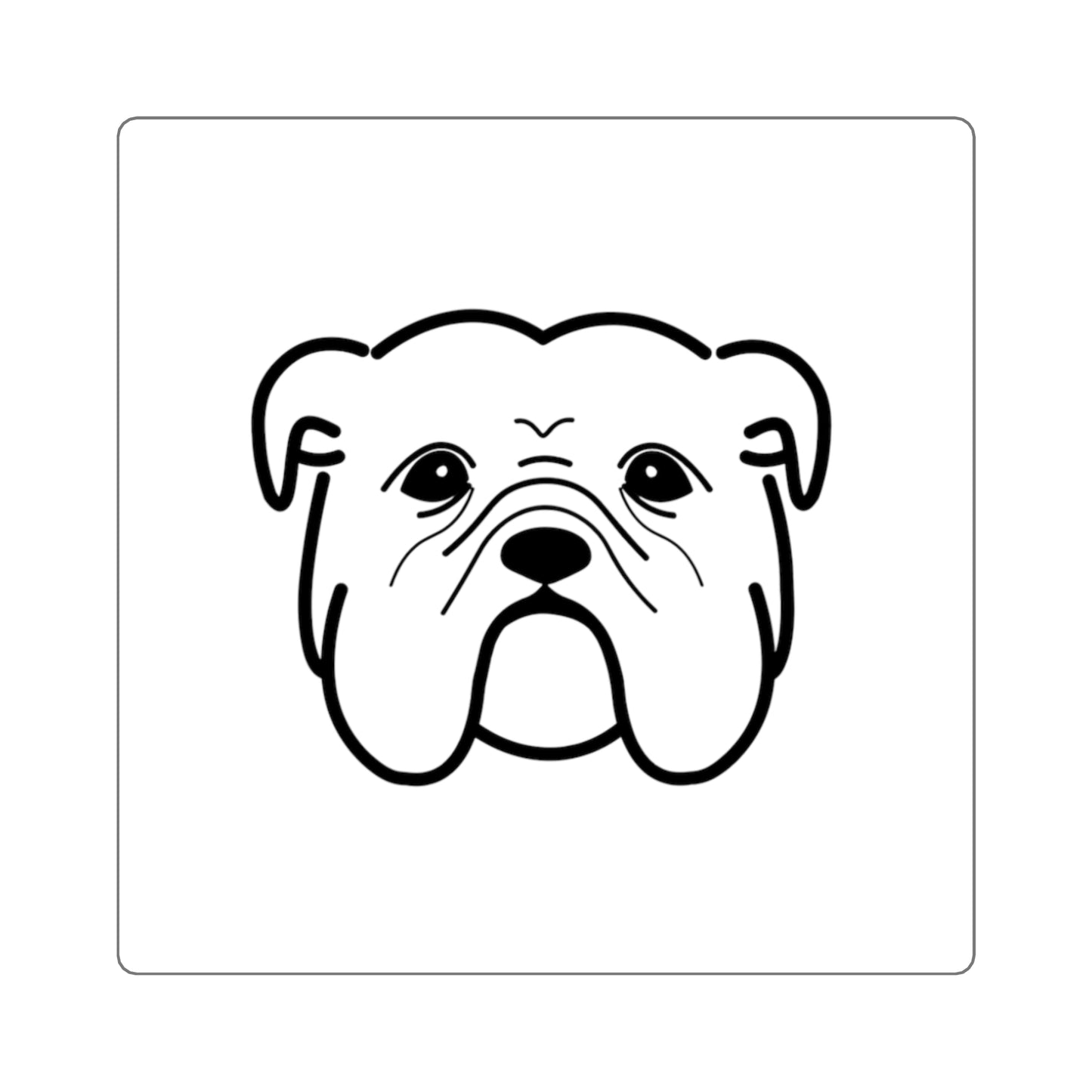 Bulldog Square Stickers