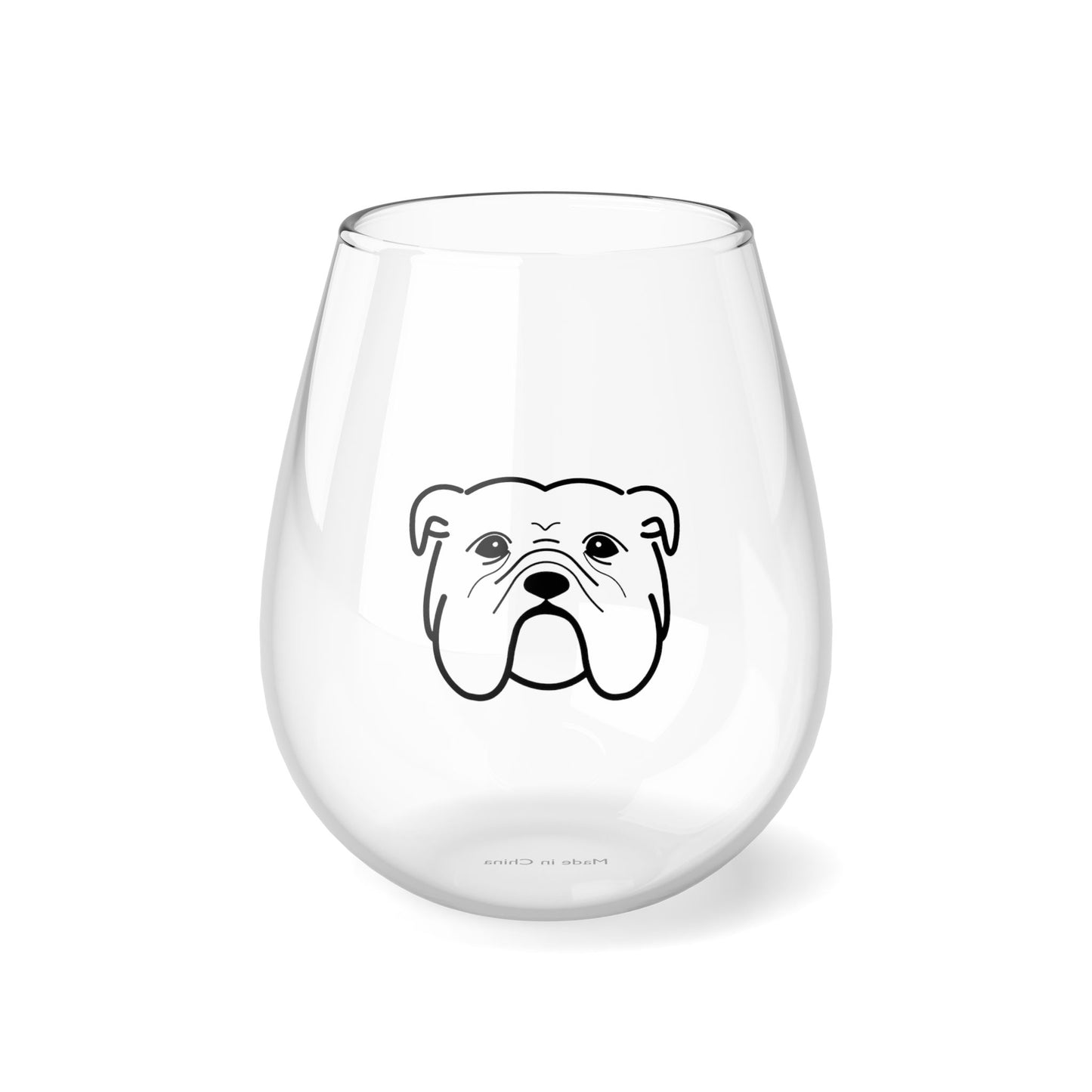 English Bulldog Stemless Wine Glass 11.75oz