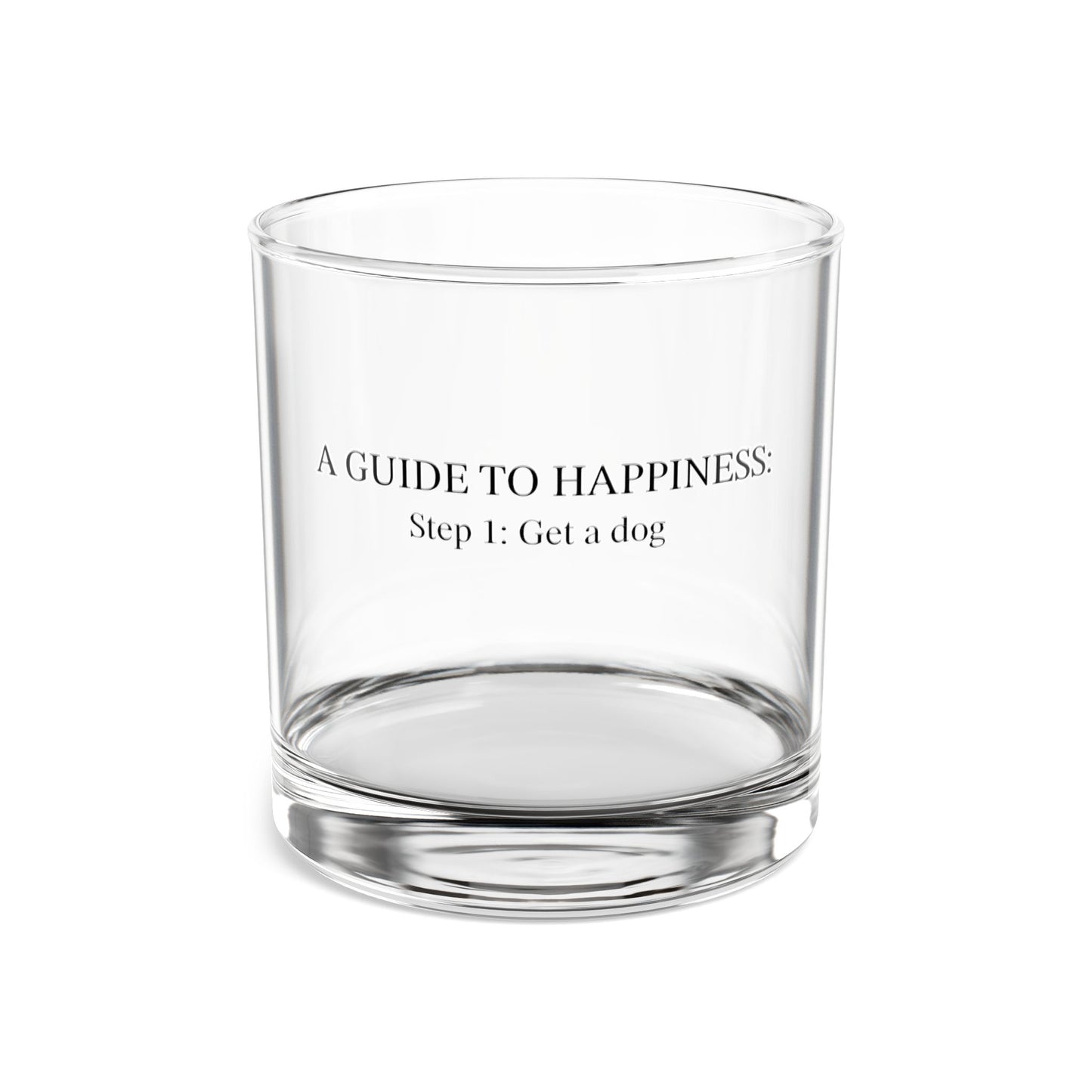 A Guide to Happiness Rocks Glass (10oz)