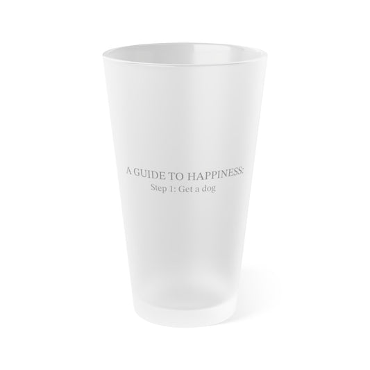 A Guide to Happiness Frosted Pint Glass (16oz)