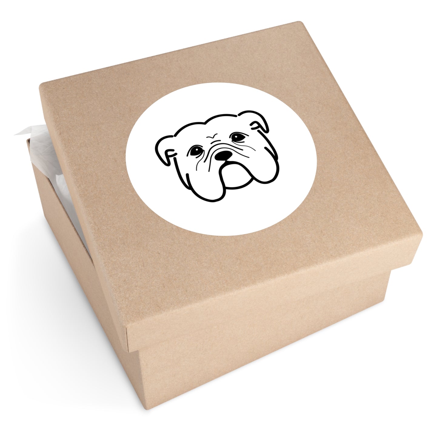 Bulldog Round Stickers, Indoor\Outdoor