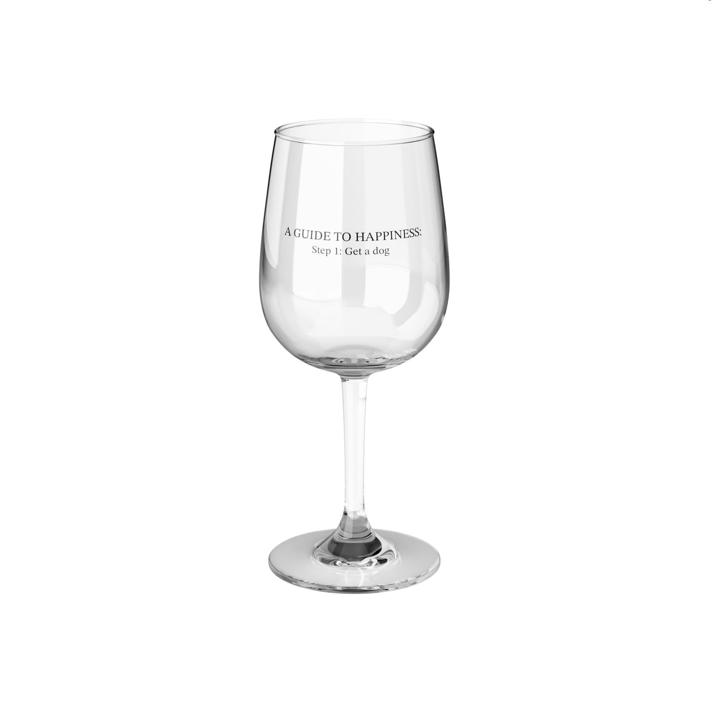 A Guide to Happiness Wine Glass (12oz)