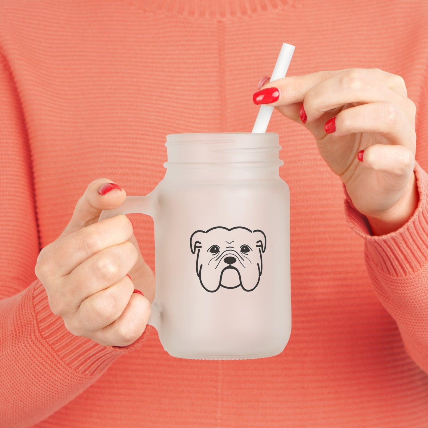 English Bulldog Mason Jar (12oz)