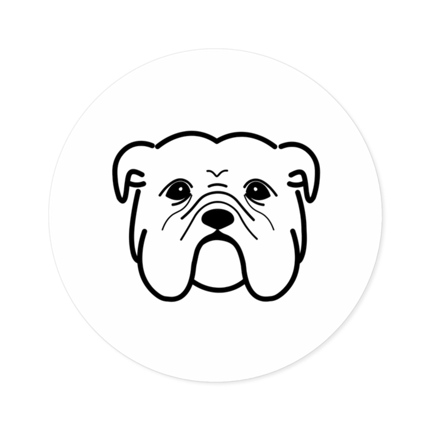 Bulldog Round Stickers, Indoor\Outdoor