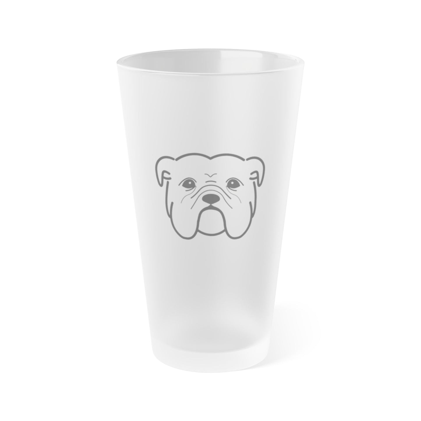 English Bulldog Frosted Pint Glass (16oz)