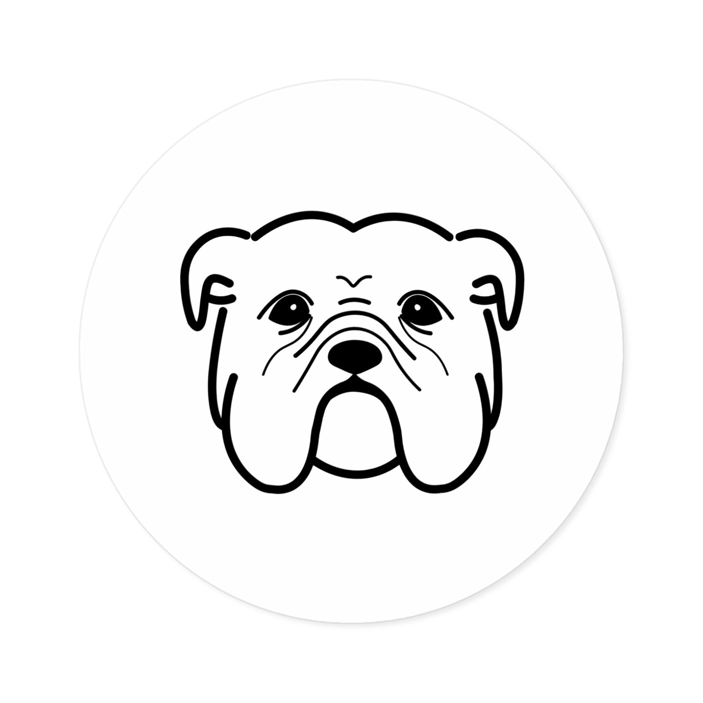 Bulldog Round Stickers, Indoor\Outdoor