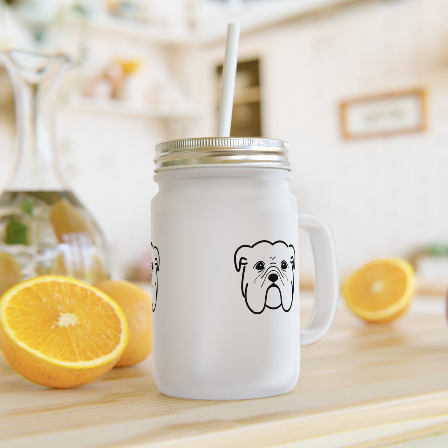 English Bulldog Mason Jar (12oz)